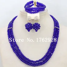 Последние африканские Королевский синий бисер Ювелирный Набор Женский костюм комплект нигерийских ювелирных изделий бусы Набор