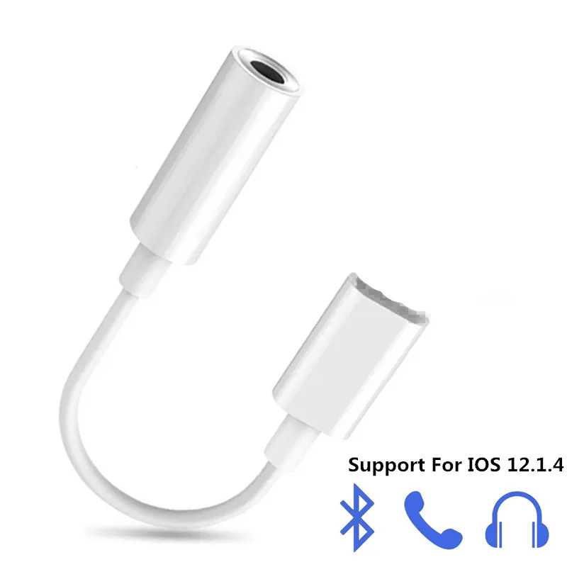 Bluetooth-адаптер для вызова IOS 12.3.1 для lightning-3,5 мм Aux Jack, наушники для iPhone 7 8 Plus XS Max X, аудио кабель-адаптер