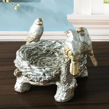 

Birds Ashtray Statue Retro Animal Art Sculpture Resin Craftwork Home Decor Boyfriend Gift L2993