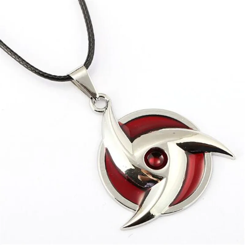 

Naruto Uchiha Itachi Sharingan Costumes Costume Props Spiral Pendant Anime Fan Silver White Red Shuriken