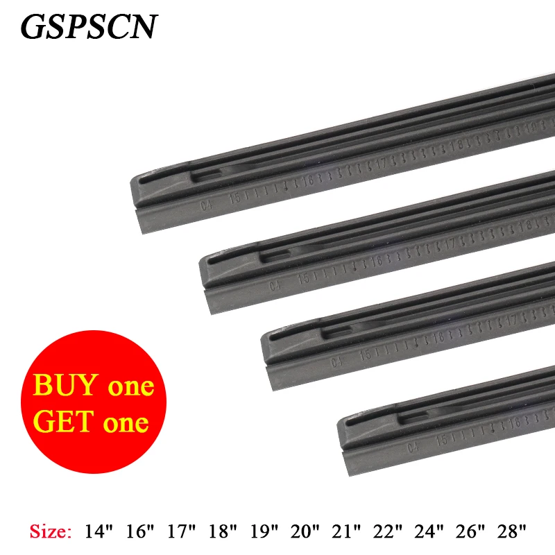 

GSPSCN 1pc Car Wiper Blade Windscreen Strip Soft Wipers Natural Rubber Blade Refill 14" 16" 17" 18" 19" 20" 21" 22" 24" 26" 28"