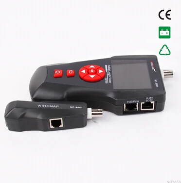 Free shipping Noyafa NF-8601A cable length tester network tester wiremap for RJ45/RJ11/BNC with PoE/PING testing