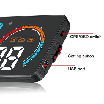 

Universal Car HUD Head Up Display Speeding RPM MPH Windshield Projector F-Best