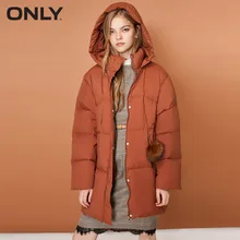 Только женские зимние новые с капюшоном длинный пуховик Скорпион волосы мяч украшения шнурок с капюшоном дизайн | 118312510