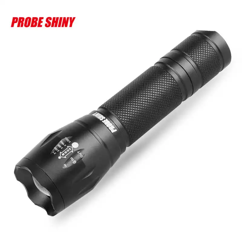 

X800 Zoomable XML T6 LED Tactical Flashlight+18650 Battery+Charger+Case powerful led flashlight rechargeable #4A29