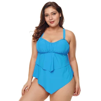 

Bikini 2019 Women Plus Size Over Size Two Pieces Sexy Swimsuit Female Cover Belly Swimwear Bodysuit Pool SPA Beachwear S91801X