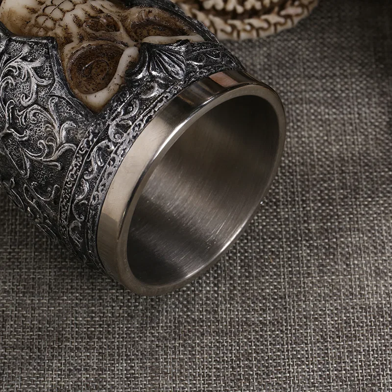 Ceny Najfajniejsza czaszka z żywicy czara ze stali nierdzewnej Retro pazur lampka do wina gotyckie kieliszki koktajlowe wilk whisky Cup Party Bar Drinkware