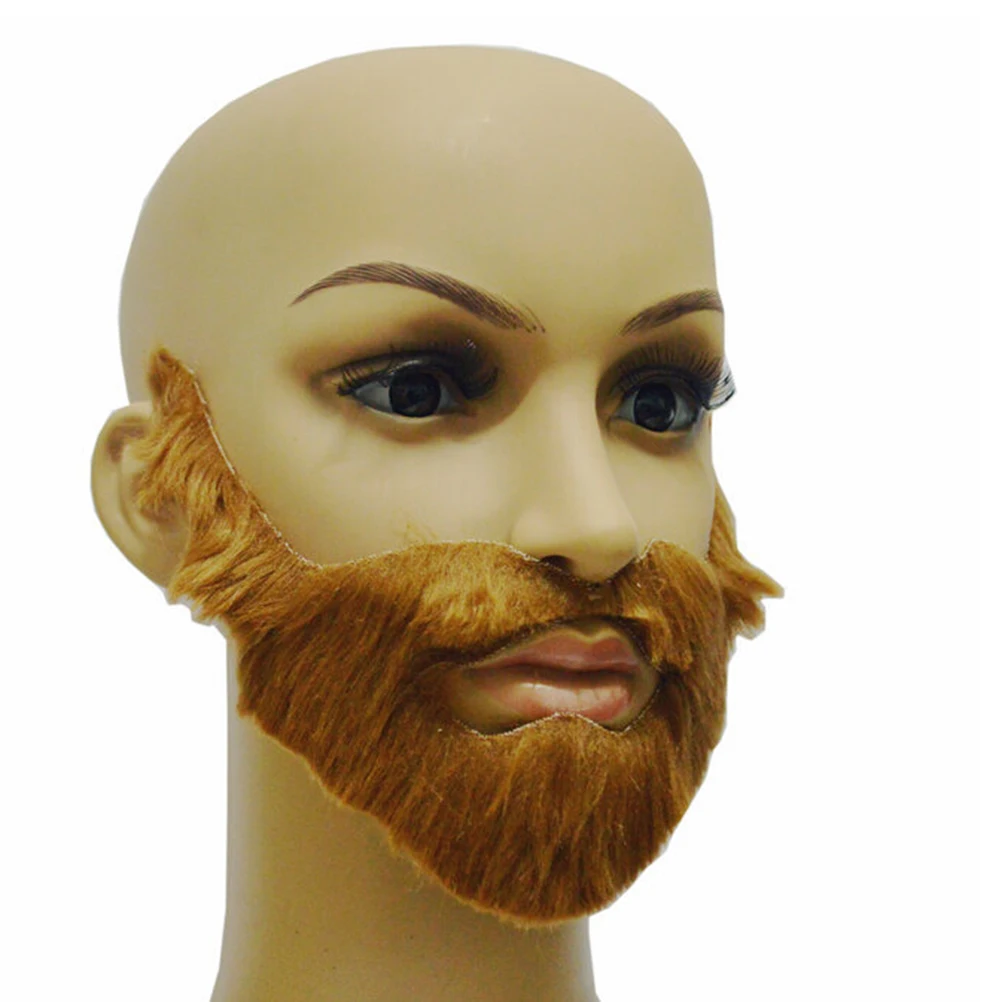 Fake Beard Mustache With Elastic Band Festival Party Supplies Adult Gag Toys Brown Halloween