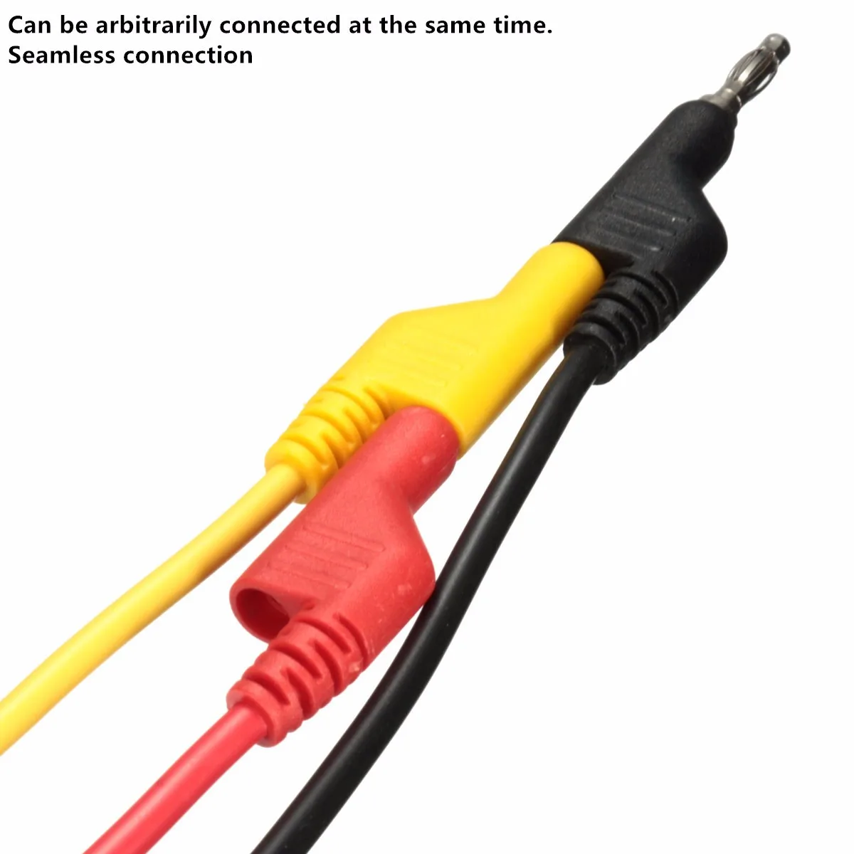 

3x Black/Yellow/Red 15A 1M 4mm Banana Plug to Alligator Power Supply Test Crocodile Clip Cable Lead 18AWG Copper Wire PVC