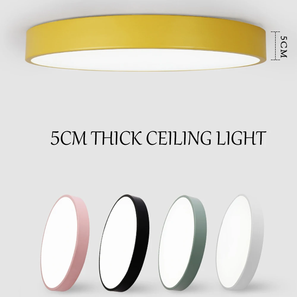 

Zerouno Multi-color Led Ceiling Lights 5CM Super Thin Bedroom Ceiling Lamp Bulbs AC 220V 230V 12W 18W 24W 36W 48W 60W Home Light