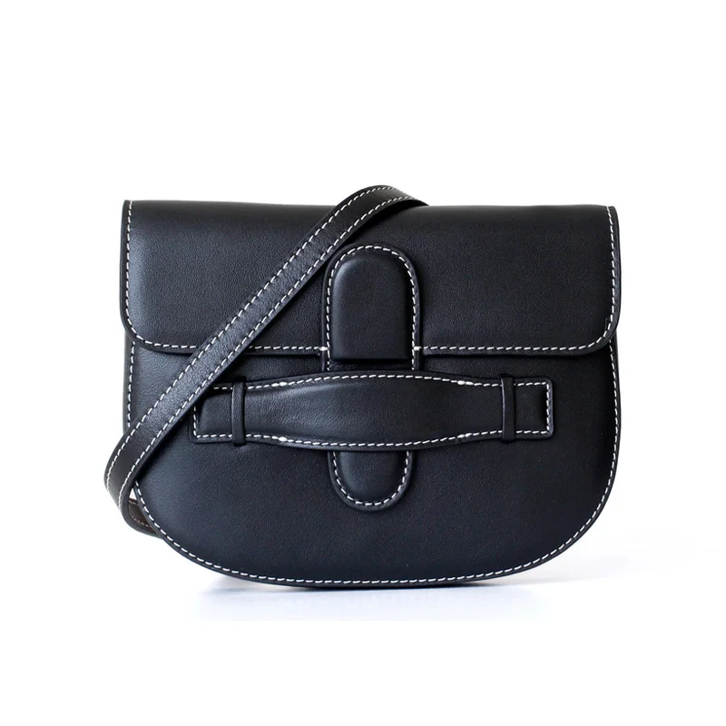 Горячая седельная сумка Роскошная Брендовая женская сумка дизайнерская мини сумка из коровьей кожи через плечо небольшая сумка - Цвет: black