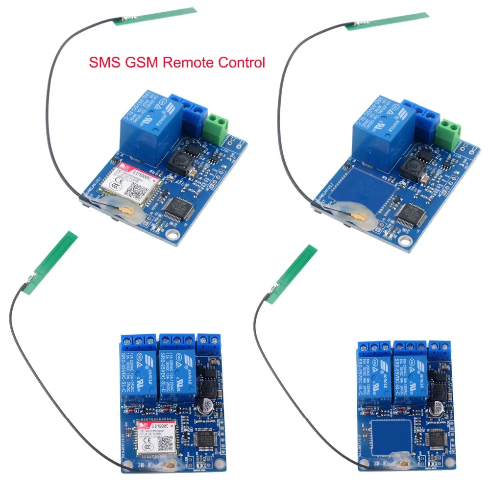 

1 Channel / 2 Channel Relay Module SMS GSM Remote Control Switch With/ Without SIM800C STM32F103CBT6 for Gate Opener