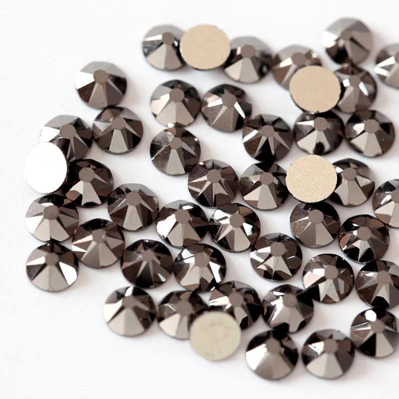 

2088 144pcs Excellent Best-Quality Hematite Non Hot Fix Rhinestone Flatback Non Hotfix Rhinestones 16 Cut Facets For Nails B0844
