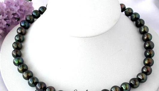 

xiuli 003295 17" 12mm Tahitian black fw pearl necklace 14KGP