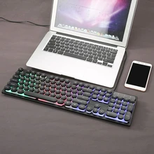 USB Wired Gaming Keyboard V8 Retro Punk ABS Backlit Keyboard Gaming With Round Key Cap Multimedia Button 104 keys PC gamer USB Wired Gaming Keyboard V8 Retro Punk ABS Backlit Keyboard Gaming With Round Key Cap Multimedia Button 104 keys PC gamer