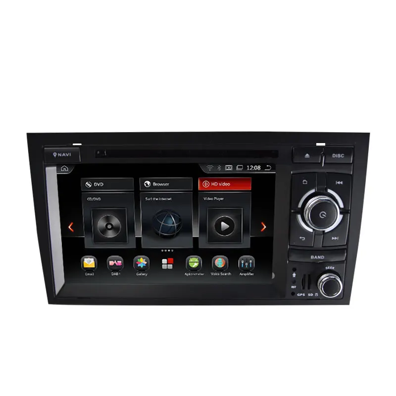 Perfect 7 Inch Touch Screen Android 9.0/9.0 Car DVD GPS For Audi Audi/A4/S4 2002-2008 With Wifi GPS Bluetooth Radio RDS USB SD Free Map 1