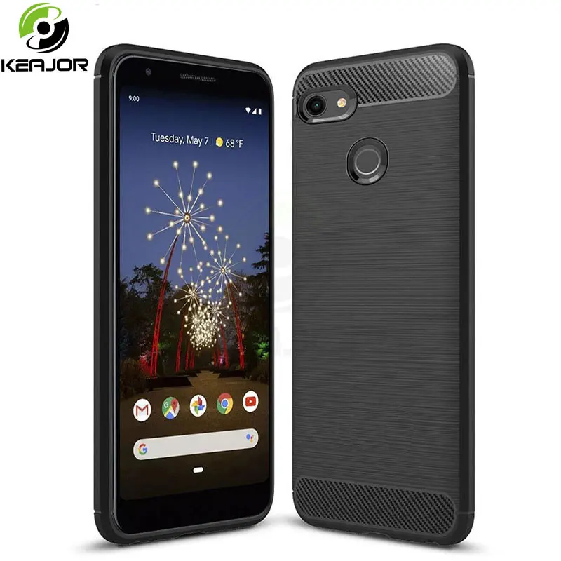 

For Pixel 3A Case Phone Cover For Google Pixel 3A Case Luxury Carbon Fiber Bumper on For Google Pixel 3A XL Case Soft TPU Funda