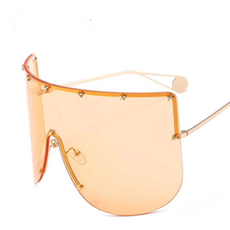 Женские солнцезащитные очки больших размеров, брендовая Дизайнерская обувь, женские зеркальные солнцезащитные очки, солнцезащитные очки, маска, солнцезащитные очки - Цвет линз: 1025-A7