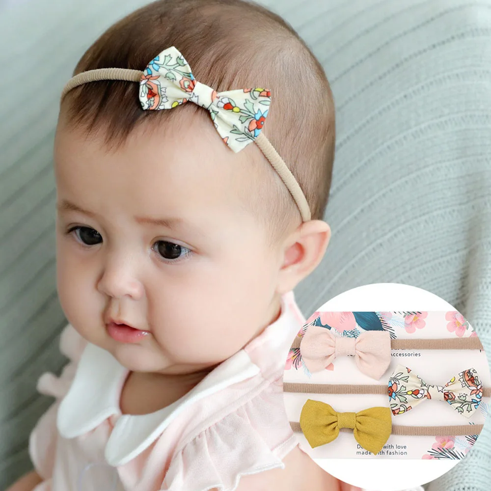 3pcs/set Shiny Fashion Forehead Headband Newborn Baby Elastic Princess Hairbands Child Kids Colorful Cute Headwear Gifts