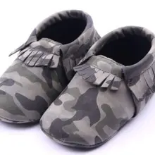 Красивый детский для малышей Детские Fringe Камуфляж кисточка мягкая подшитый мокасин кроватки обувь