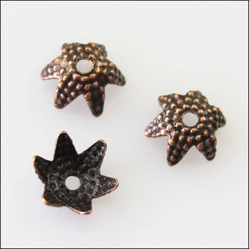 

Fashion 250Pcs 6Leaf-Flower Star End Bead Caps Connectors 6mm Antiqued Copper