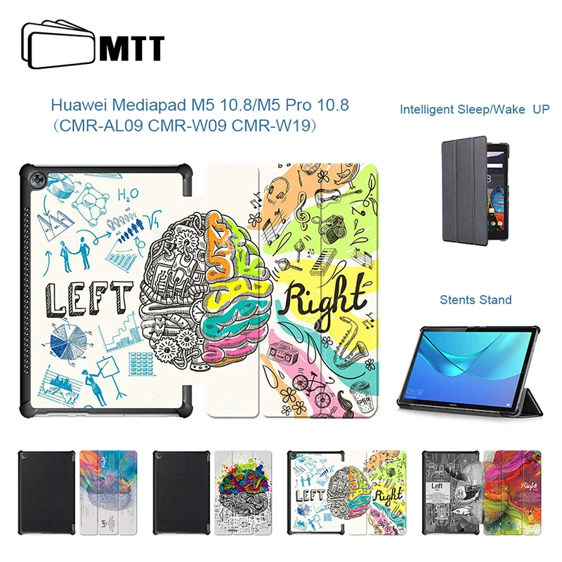 

MTT Left Right Brain Case For Huawei MediaPad M5 10.8 Lenther Protective Shell Cover For Huawi M5 pro 10.8" CMR-W19 Tablet Cover