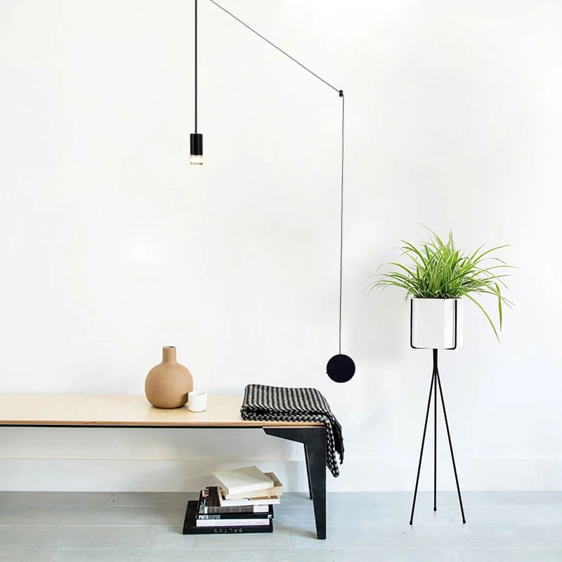  Industrial Art DIY Wall Lamp Long Arm Black Wall Light Simple Wall Mounted LED Wrought Metal Hangin - 32987840607