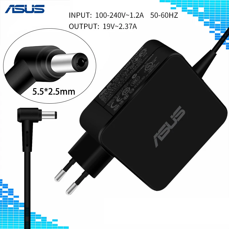 Цена Адаптер для ноутбука Asus 19 в 2.37A 45 Вт 5,5*2,5 мм адаптер переменного тока зарядное устройство для ASUS A52F X450 X450L X550V X501LA X550C X551CA X555