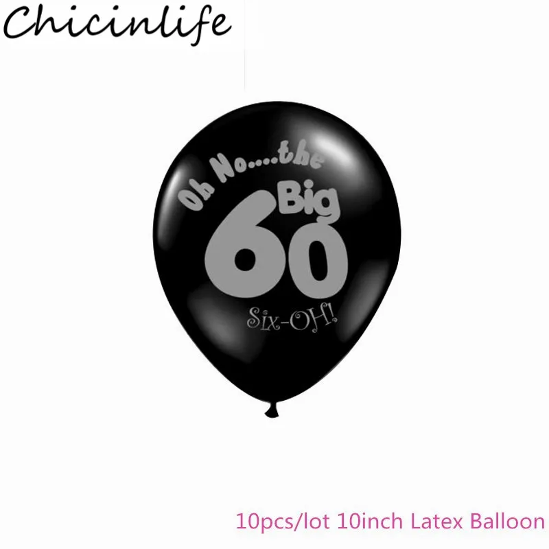 Chicinlife 30/50th/60th с днем рождения Photo Booth Prop юбилей день Рождения Вечеринка мужчина женщина стиль подарок смешной декор поставки - Цвет: Black 60