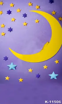

Customize Photobackground For Photo Studio Portrait Photographic Background Children Moon Five Stars Purple Backdrops