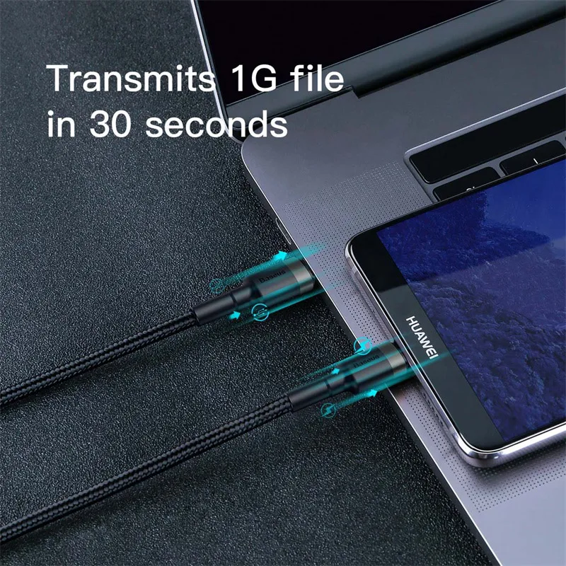 Кабель Baseus type USB C для samsung Galaxy S9 Plus Note 9 поддержка PD 60 Вт QC3.0 3A кабель быстрой зарядки