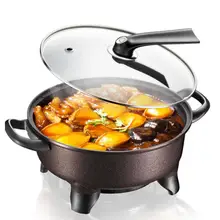 1300 Вт мультиварка, 5 передач, электрическая сковорода, анти-горячий стеклянный Вертикальный чехол, модная цветная антипригарная сковорода 3C