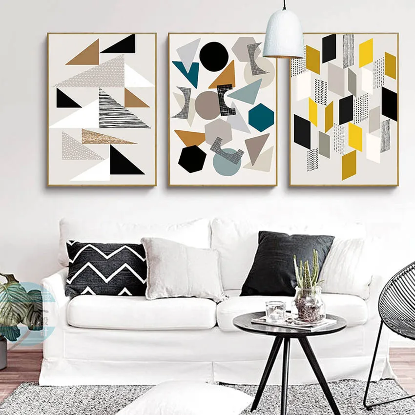 

Geometric Modern Canvas Painting Wall Hanging Pictures Posters Study Home Decorative Painting Prints Art Living Room Unframed