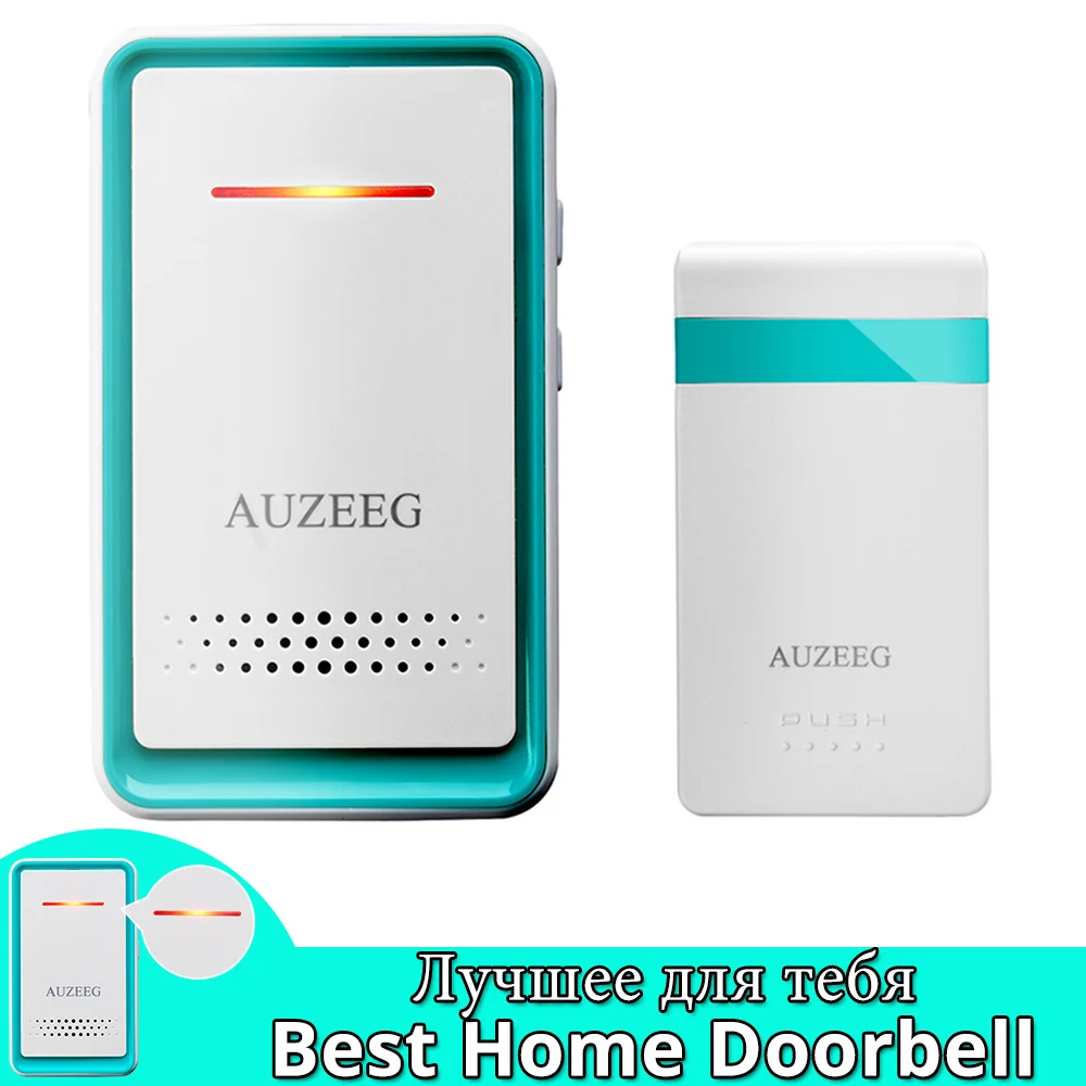 

Home Security Welcome Wireless Doorbell Smart Doorbell Chimes Intelligent Alarm LED light 52 Songs With Waterproof Touch Button