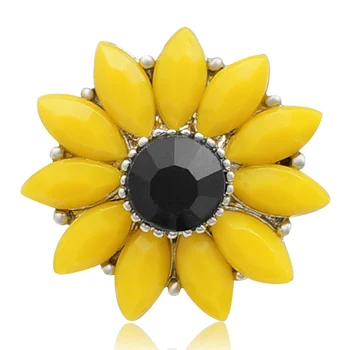 

Beauty Yellow Daisy Flower 18MM Metal snap buttons for DIY 18mm snap jewelry wholesale KZ3391