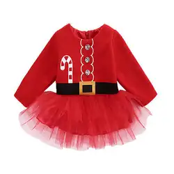 Милое ождественское фатиновое платье-пачка для маленьких девочек костюм для вечеринки