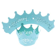 12 шт., дизайнерская бумажная кружевная лоза принцессы в форме короны, обертки для пирожных, пустотелые кексы, украшения для свадебной вечеринки, дня рождения