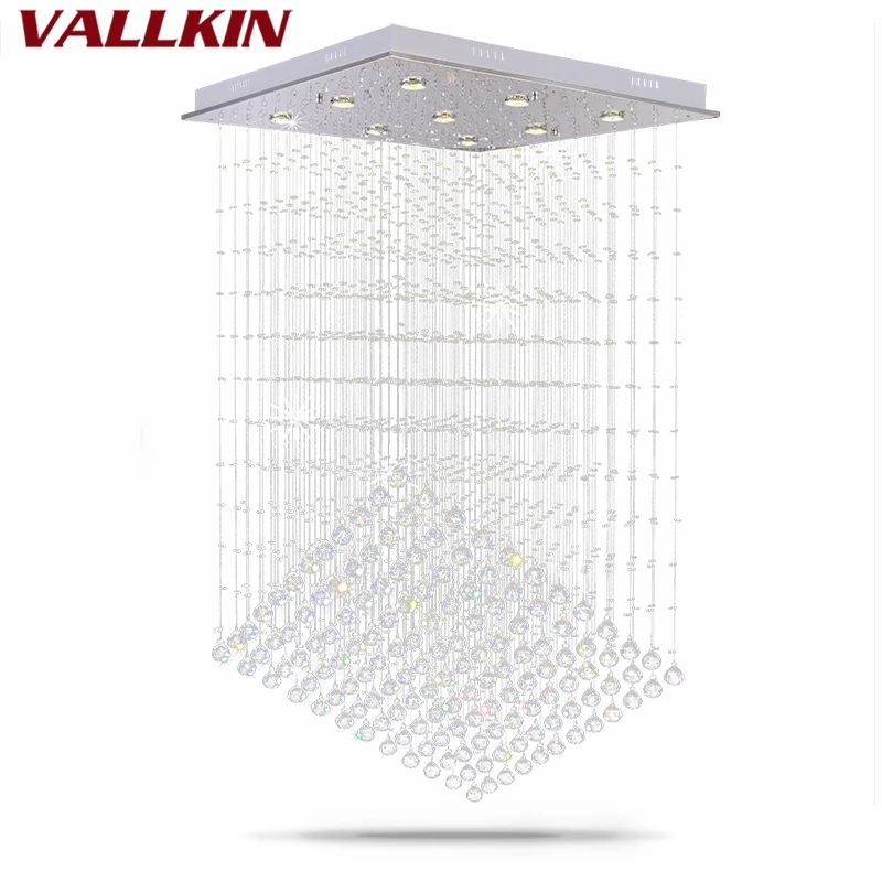 Candelabros LED cuadrados, lámparas de luz modernas K9, candelabro de iluminación de cristal de