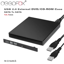 DeepFox жесткий пластик USB 2,0 SATA 12,7 мм внешний корпус для DVD/CD-ROM чехол для CD/DVD Оптический привод