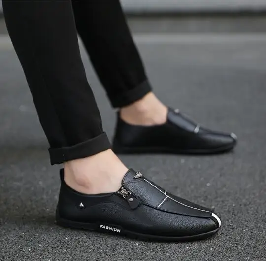 

2019 Men Shoes Soft Moccasins Loafers Fashion Brand Men Flats Comfy Driving Casual Shoes men Sneakers chaussure homme