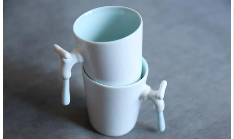 Забавные керамические чашки для водопроводной воды краткие чашки для кофе ручной работы на заказ