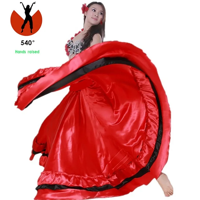 Новая юбка для фламенко для женщин, платье для испанского фламенко, Латинская Сальса, фламенко, бальное платье/платье для танца живота, цельная юбка DL2880 - Цвет: 540 degree