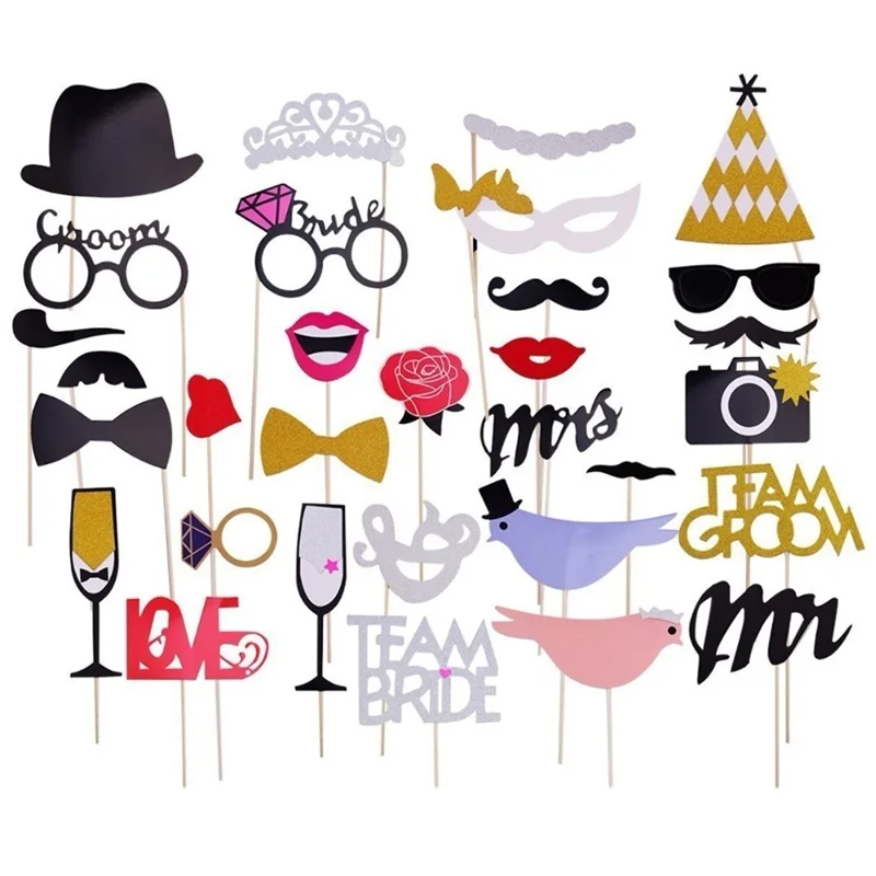 

Photo Booth MrMrs Just Married Photobooth Props Bridal Shower Wedding Party Decoration Bride Party Wedding Decoration Photobooth