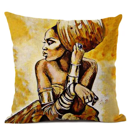 Декоративная картина маслом в африканском стиле, наволочка для дивана, наволочка для подушки в африканском стиле для женщин, хлопковая льняная наволочка для подушки, автомобильные подушки