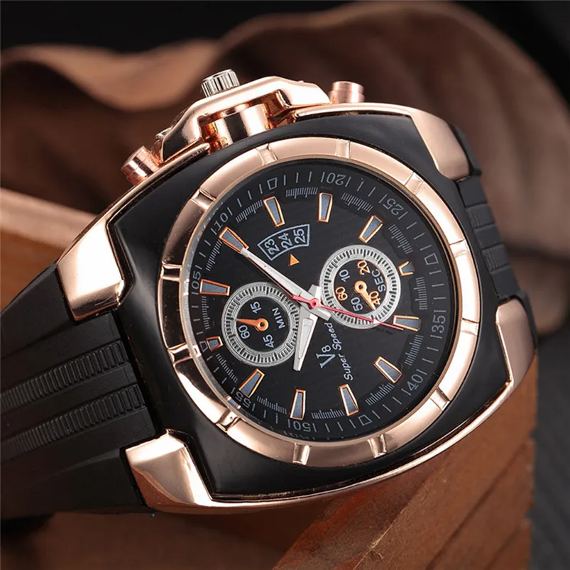 Hot sale Fashion Men's Thin Silica Gel Students Sports Quartz Watch Men Wholesale #2AP18B (8)