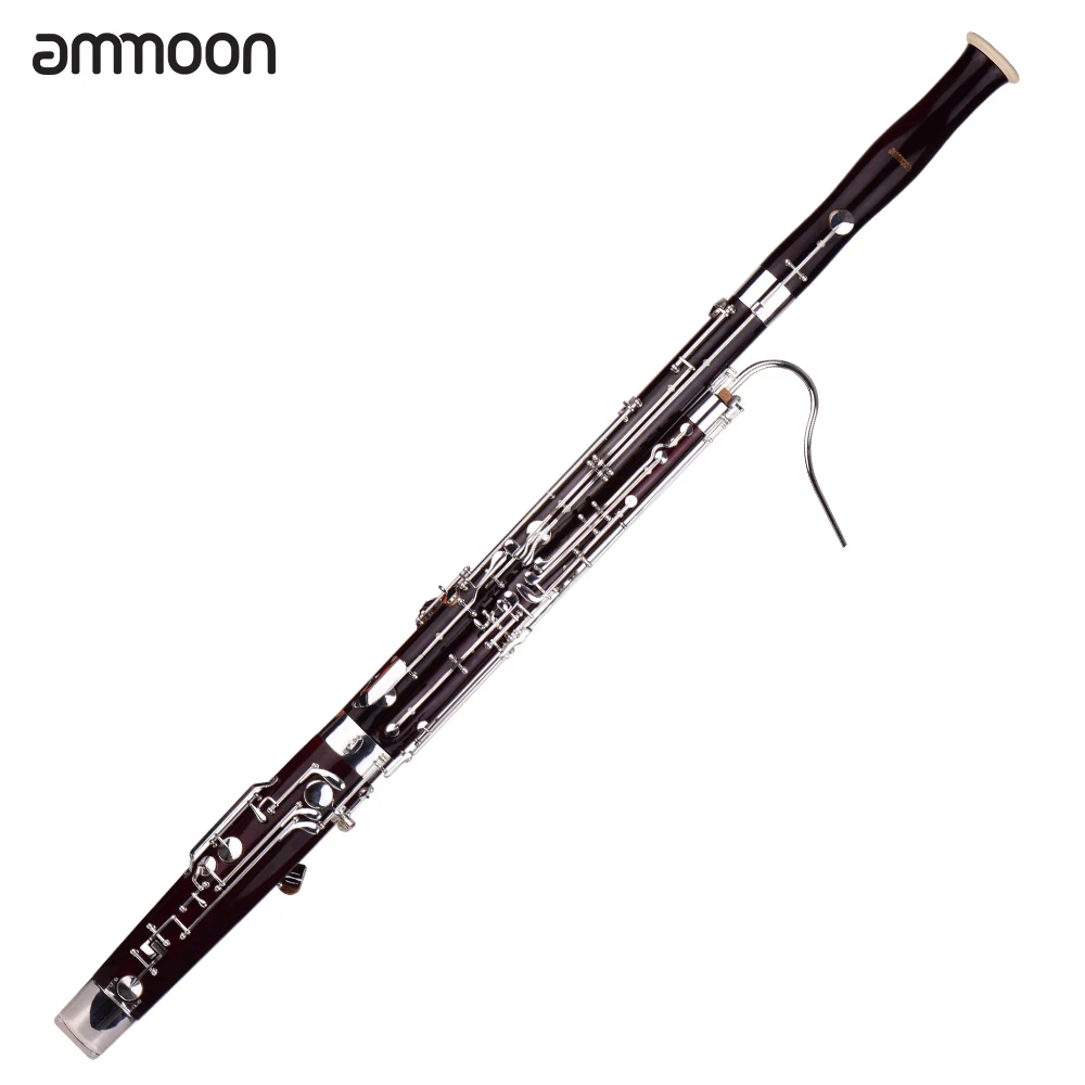 Ammoon C Key Bassoon Maple Wood Body cupronicel ключи с серебристым напылением деревянный духовой инструмент с тростниковыми перчатки, Чистящая салфетка чехол