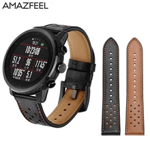 22mm Bracelet Amazfit Stratos 2/Pace Leather Strap Watch Wrist Accessories For Xiaomi/Samsung Gear Classic/Frontier S3 Correa