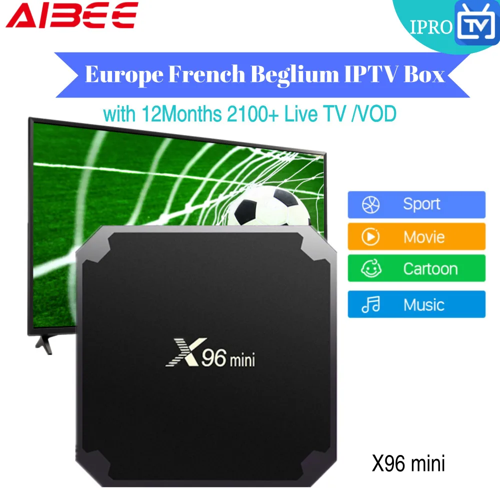 French IPTV X96 mini Android 7.1 Smart TV BOX 2300+IPROTV Europe Arabic Bei...