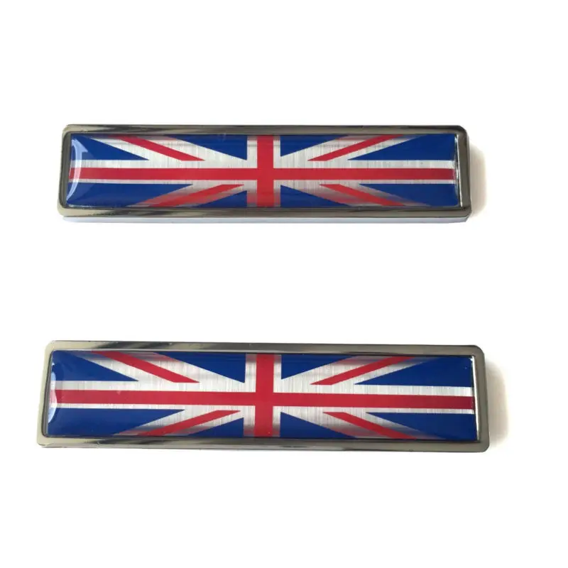 

Pair Stainless Metal Union Jack Flag of UK Sticker Emblem For Mini Cooper Range Rover
