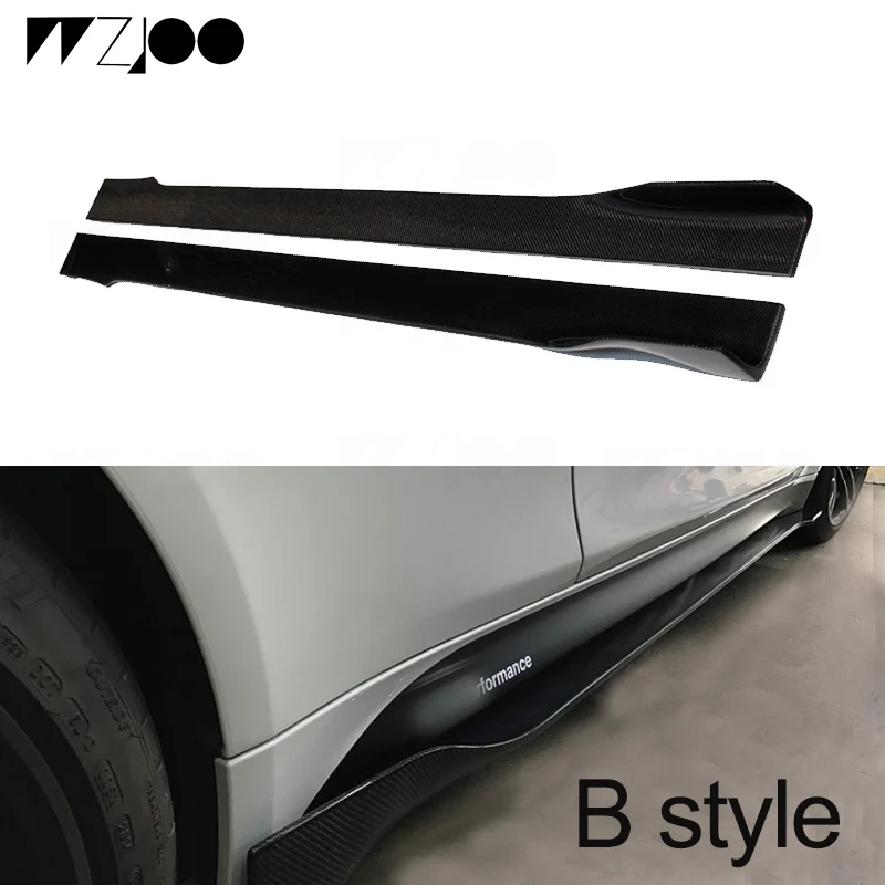 

Universal Carbon Fiber Side Skirt Extension Fibre Exterior Door Step Trim for golf Passat Toyota Honda Mercedesw203 w204 Auto Bo